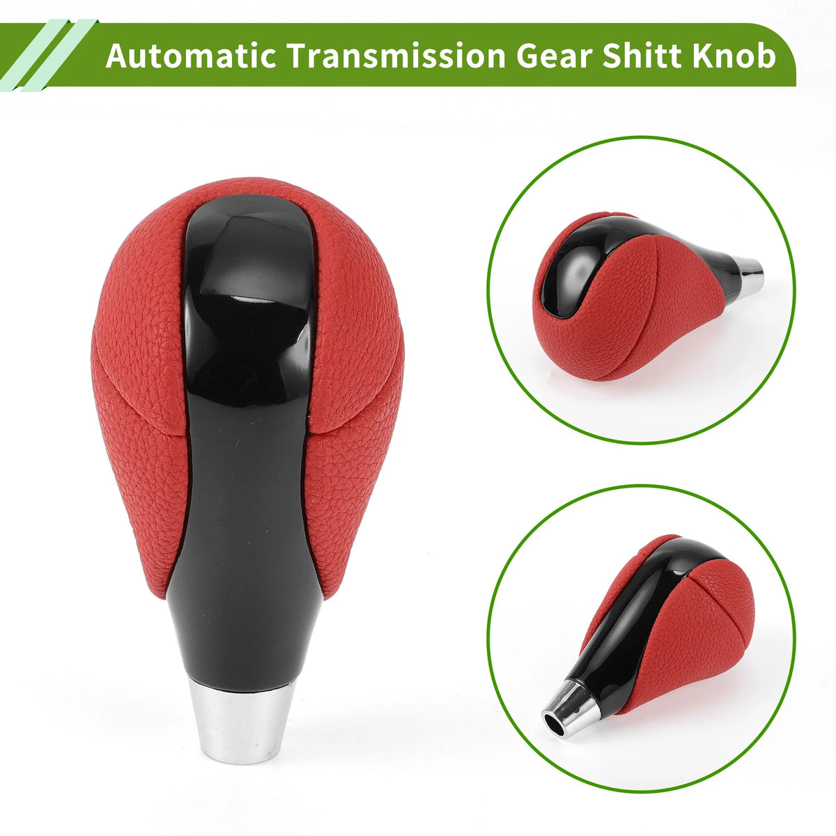 Automatic Gear Shifter Knob for Lexus ES350 2007-2015 - Plastic Faux Leather Red Black