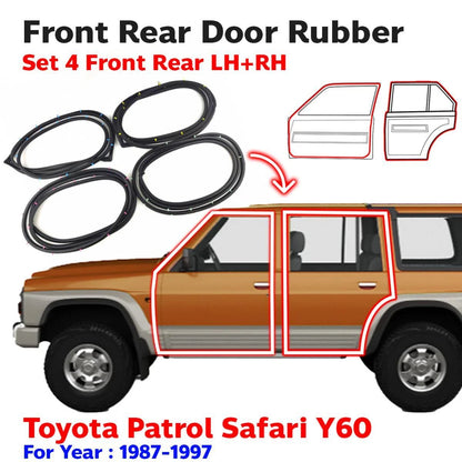 Weatherstrip Door Rubber Set 4 Fits Nissan Patrol Safari GQ Y60 SUV 1987-97 D05