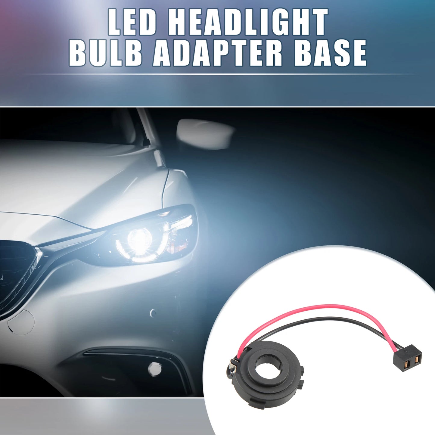H7 LED Headlight Bulb Holder Adapter Socket for VW Golf 6/7 (2012-2020) - 2x