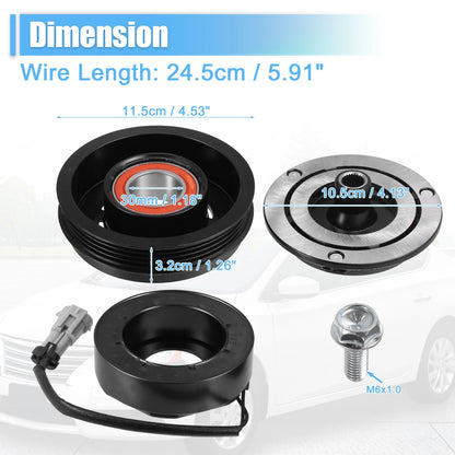 5.3L AC Compressor Clutch Kit Pulley Coil for Chevrolet Tahoe (2000-2014)