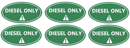 Diesel Only Sticker Decal Label for Fuel Tank - Weatherproof Vinyl Truck