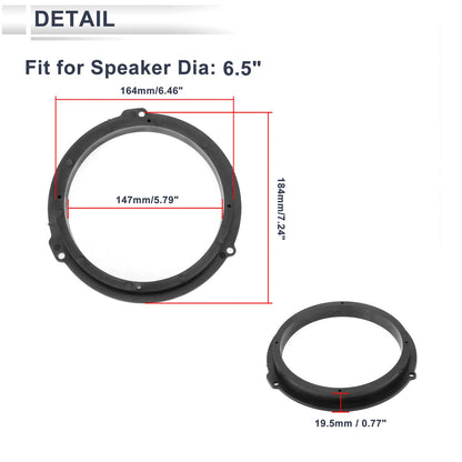 6.5" Speaker Spacer Adapter for Ford Focus  -  Tweeter Rings
