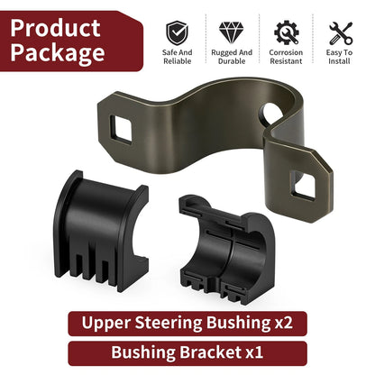 2 x Upper Steering Bushing + Bracket for Polaris Trail Blazer 250/330/400 (1999–2005)