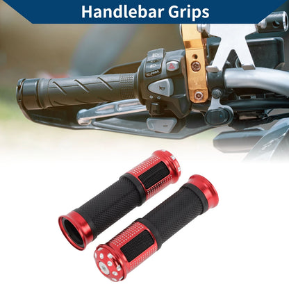 23 x 25 mm Motorcycle Hand Grips Cover Aluminum Alloy Rubber Red