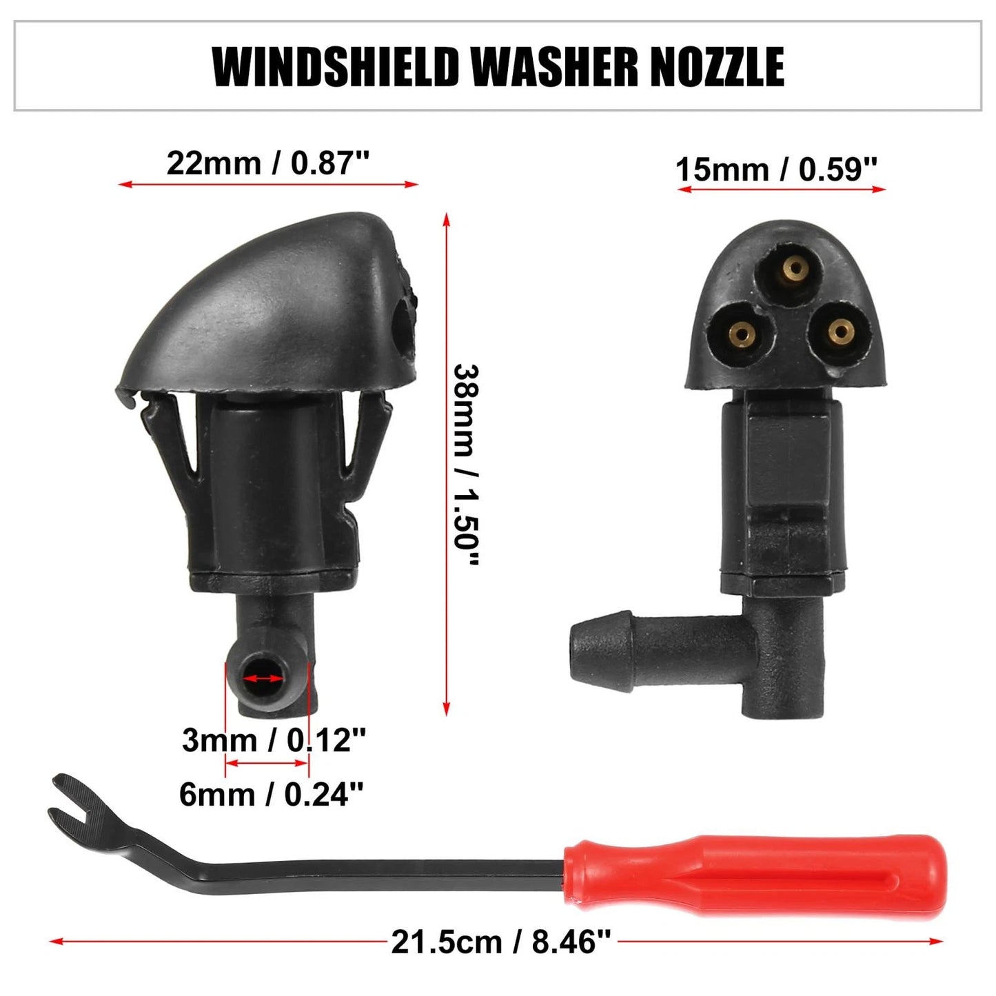3pcs Front Windshield Washer Nozzle Kit for Chevrolet Cruze