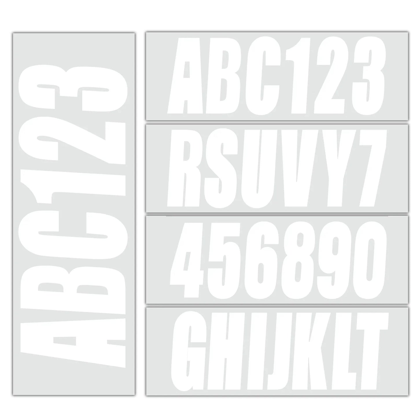Custom Boat Registration Numbers Decals 4 Sets A-Z & 0-9 for All Boats