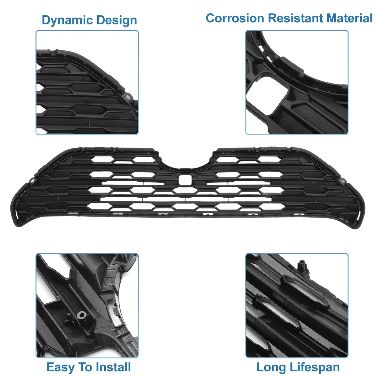 Front Bonnet Bumper Grille with Camera Hole for Toyota RAV4 (2019-2023)