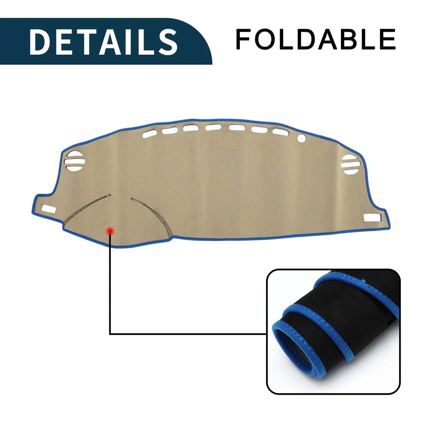 Dashboard Cover Mat for Lexus CT 200H (2011-2019) Sun Protector Black Blue