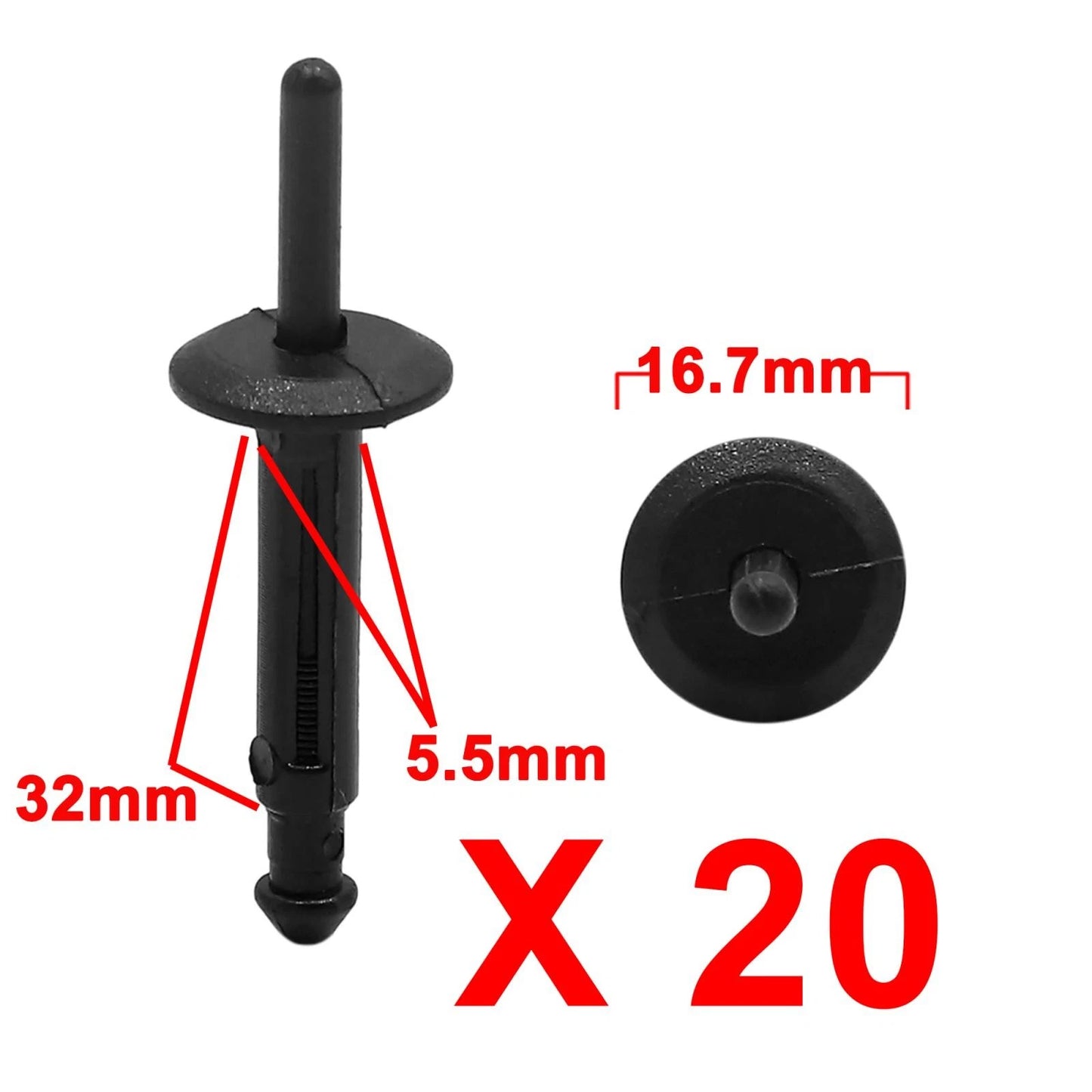20x 5.5mm Car Panel Rivets Fasteners Bumper Clips for BMW
