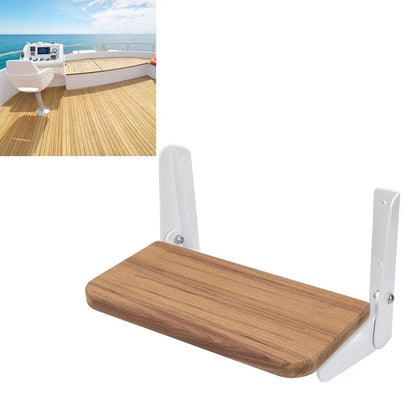 Foldable Teak Wood Step Board Footrest for Boat Helm 305x158mm