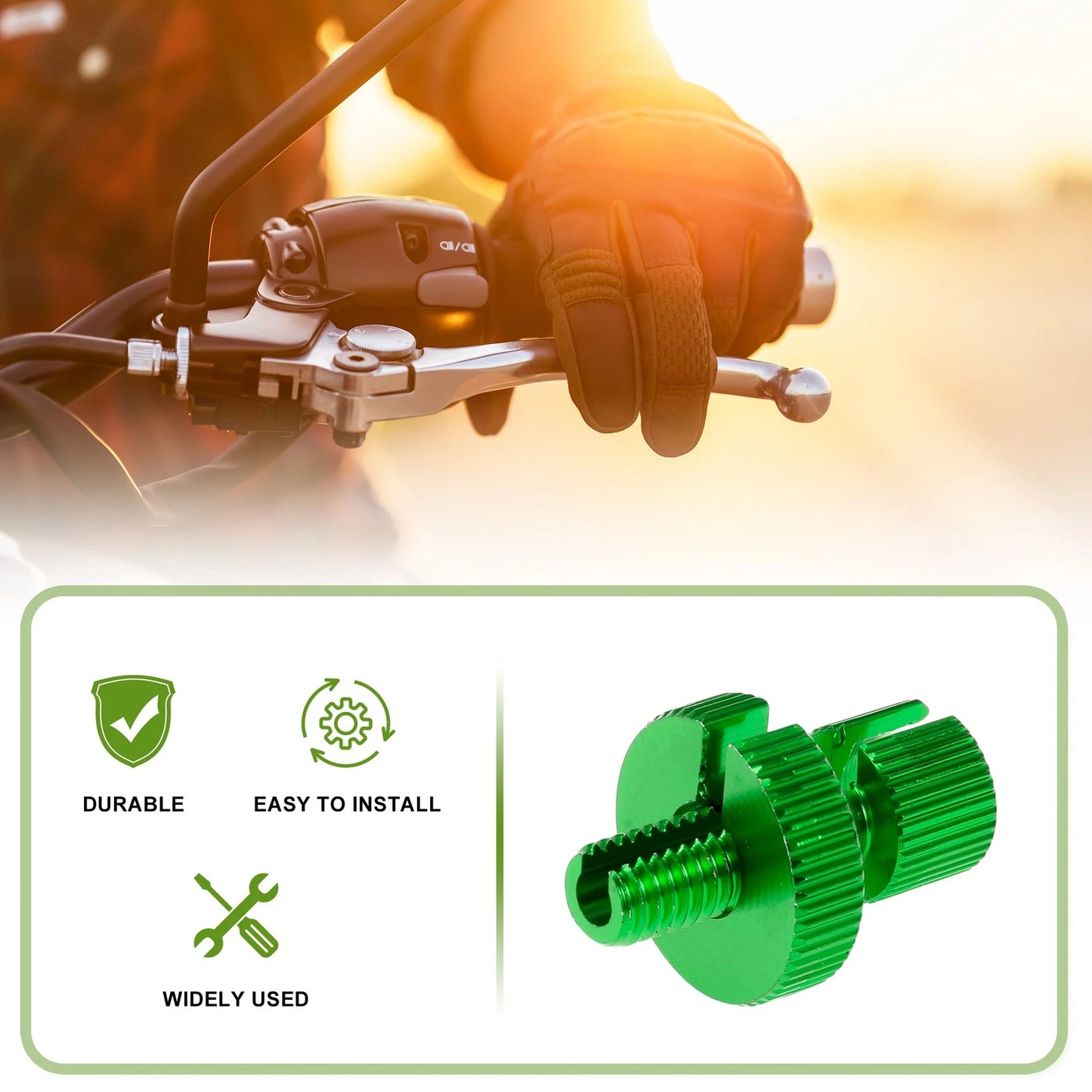 4 x M8 Aluminum Cable Adjuster Screw Green for Motorcycle