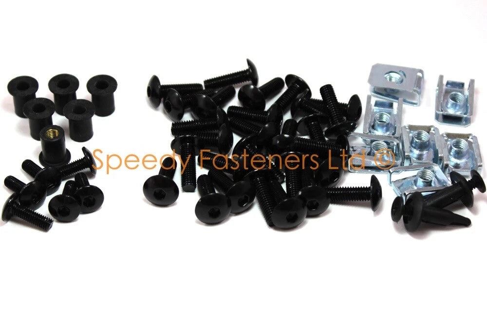 Aluminio Negro carenado tornillos for Honda Fireblade CBR 1000RR (2004–2005)