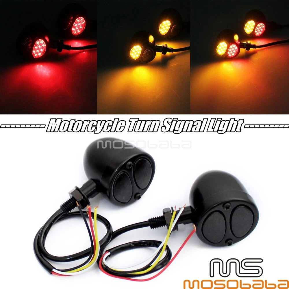 Black LED Turn Signal Light for Harley Dyna Softail Sportster (2004-2023)