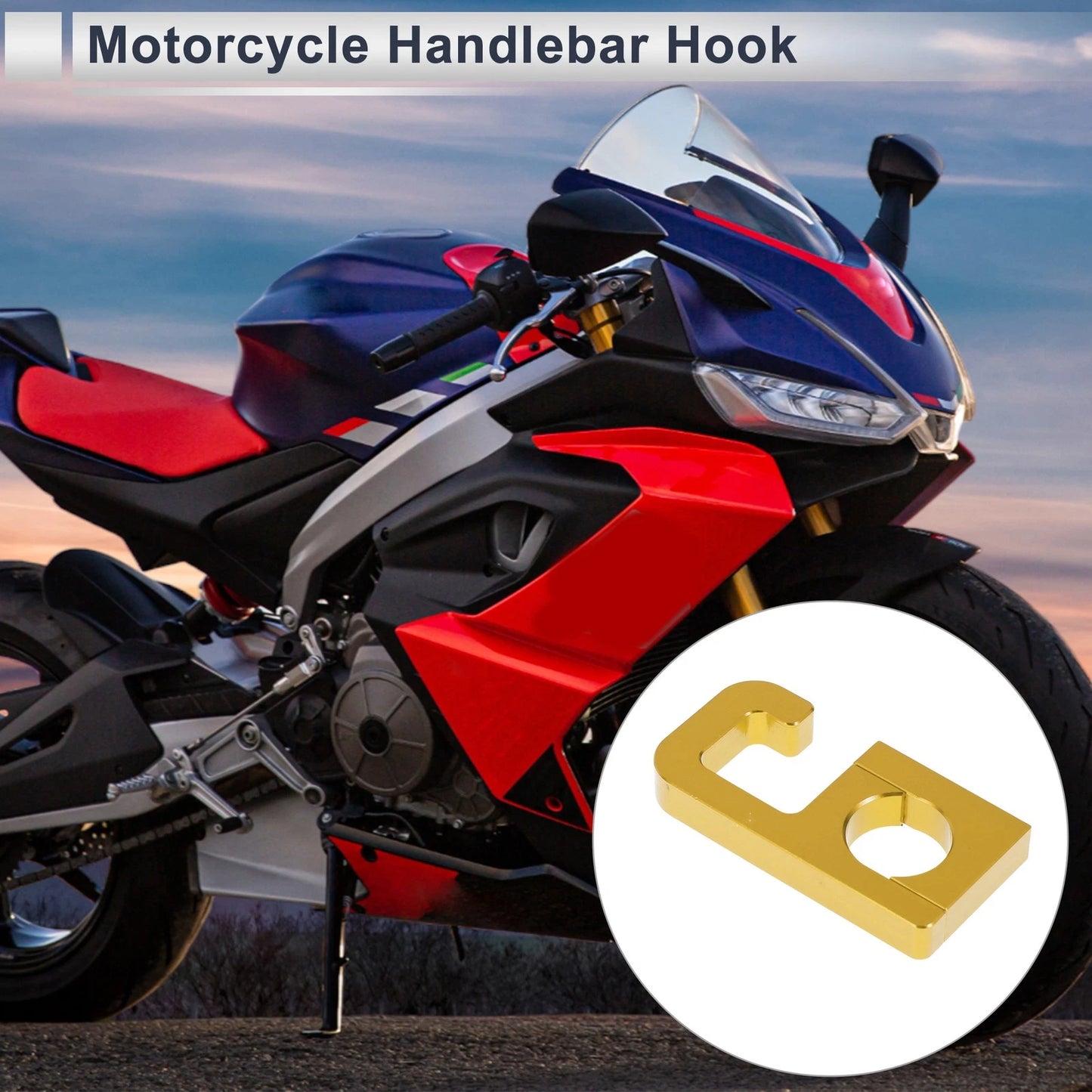 Square Aluminum Alloy Motorcycle Hanging Hook 74mm Length 1 Set for Motorcycle