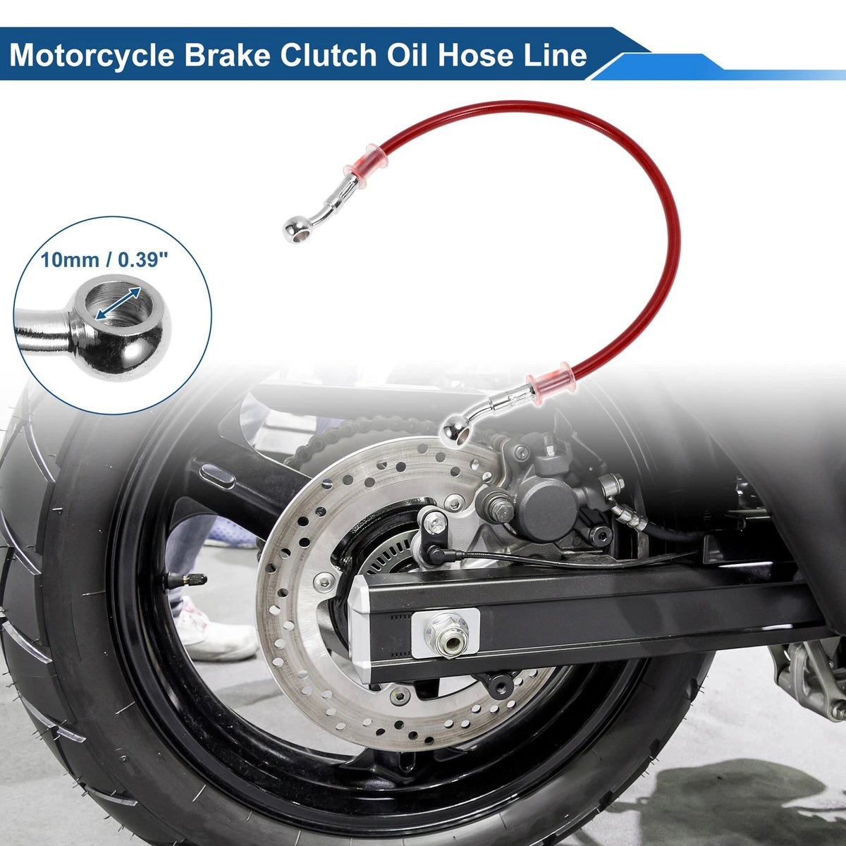 50cm Brake Clutch Oil Hose Line Red for Motorcycle