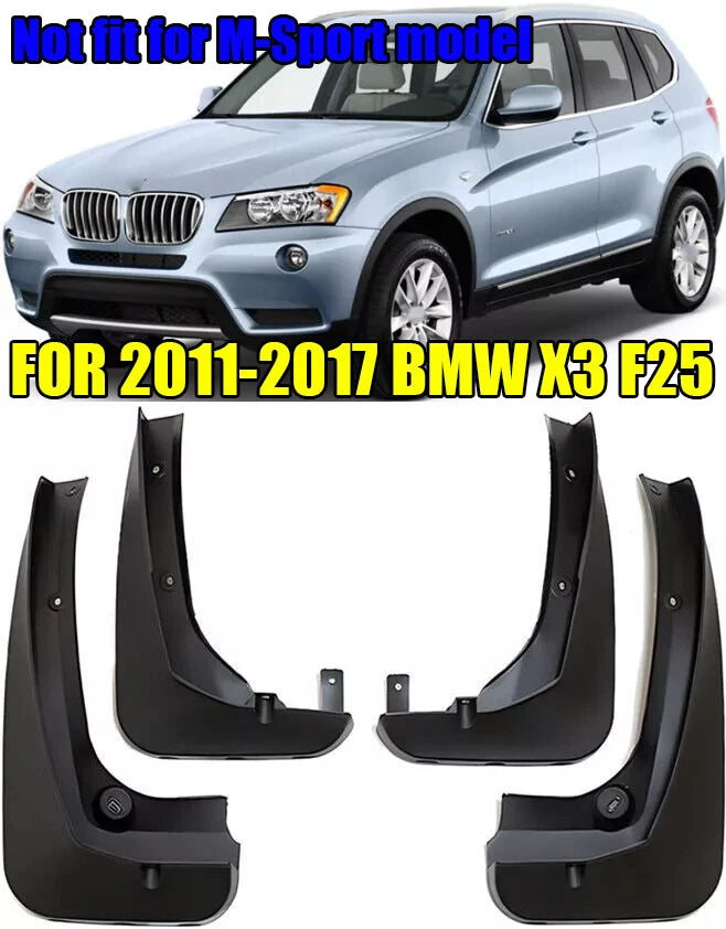 2 x Front & Rear Molded Splash Guards Mud Flaps for BMW X3 (2011–2017)