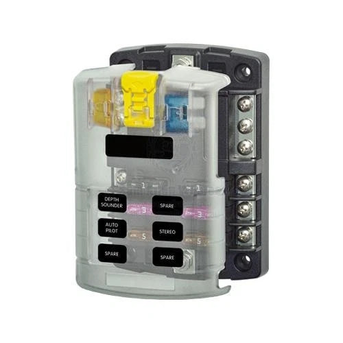 Fuse Block 6 Gang Blade with Negative Bus Bar for Relaxn Boats