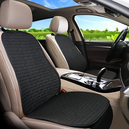 Black Car Front Seat Cushion Covers 2 x Seat Mats for Universal Fit