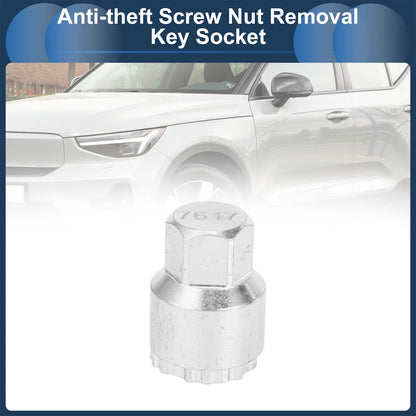 Anti-theft Wheel Lock Lug Nut Removal Key Socket for Volvo