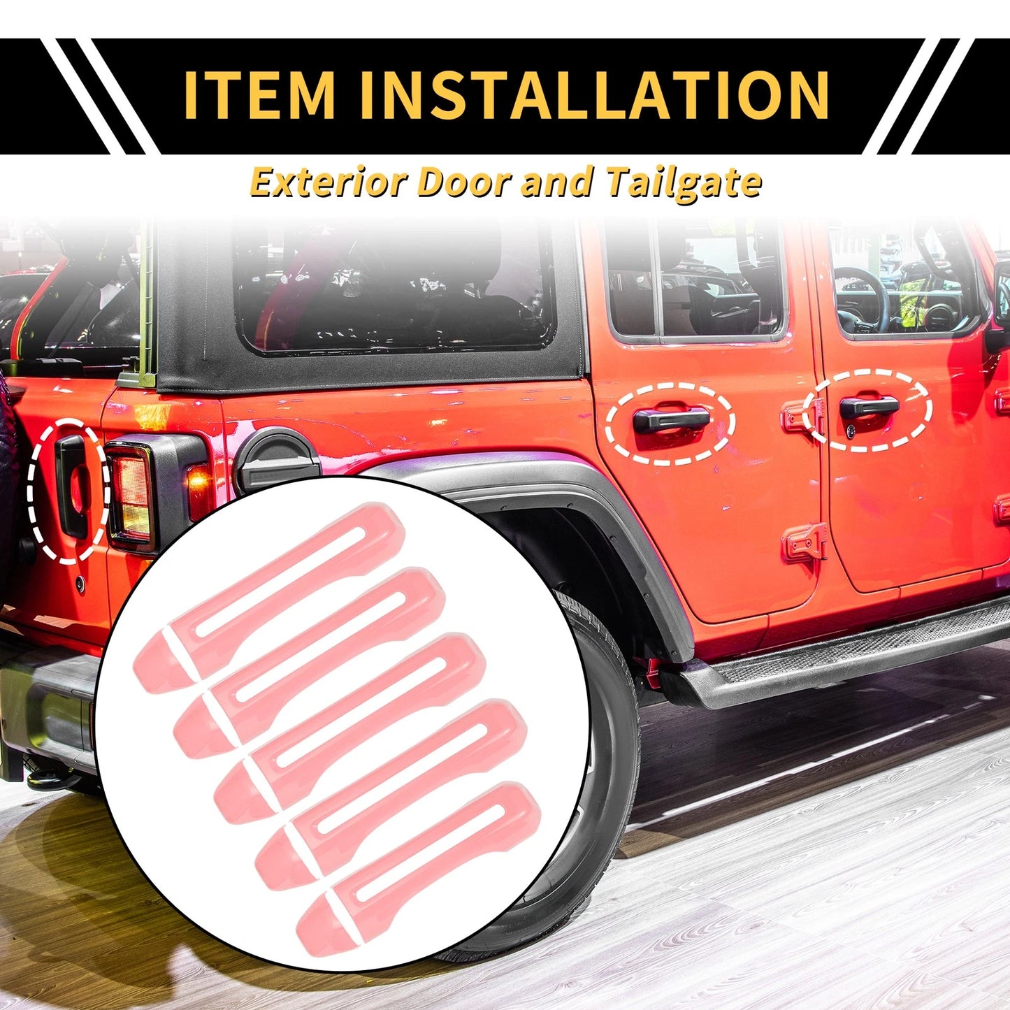 Door Tailgate Handle Cover  for Jeep Gladiator JT (2020-2021) Pink