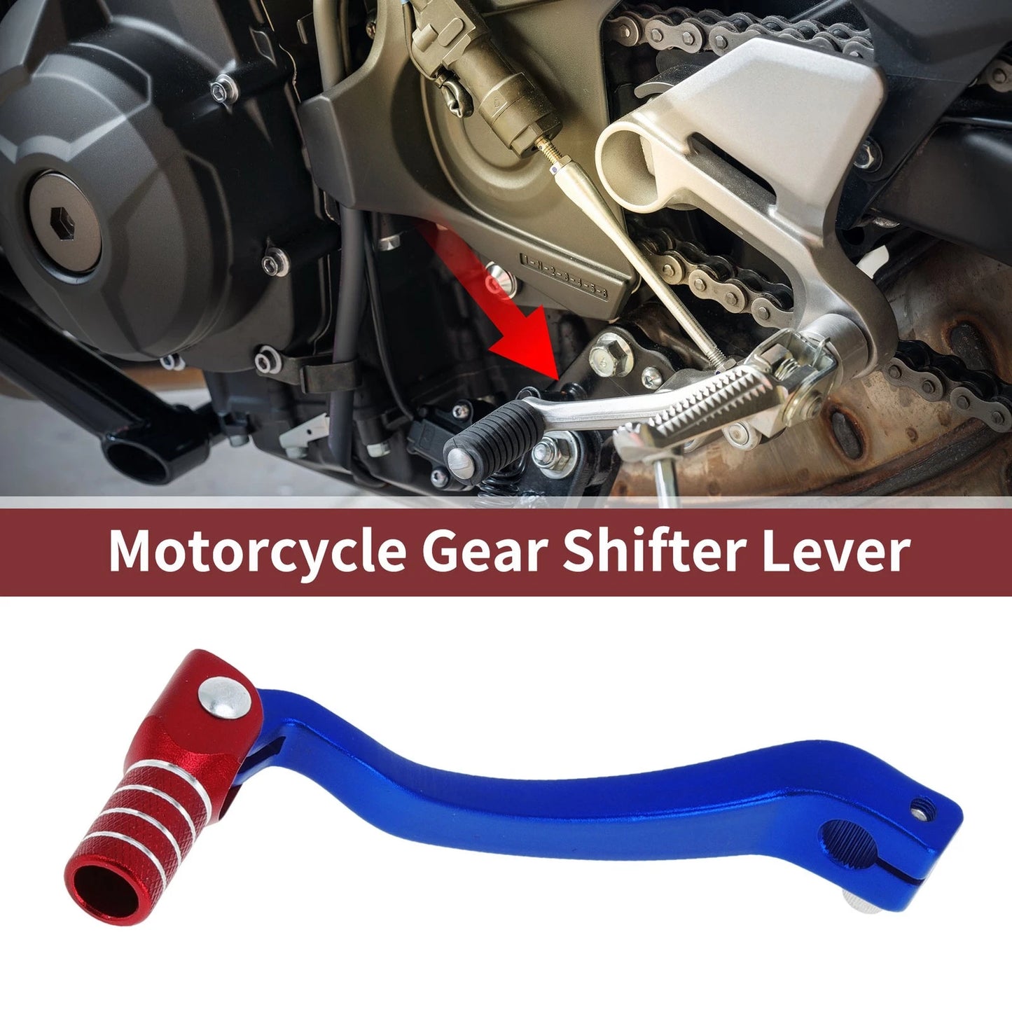 Folding Gear Shifter Lever for Kayo T6 Blue Red Silver Tone