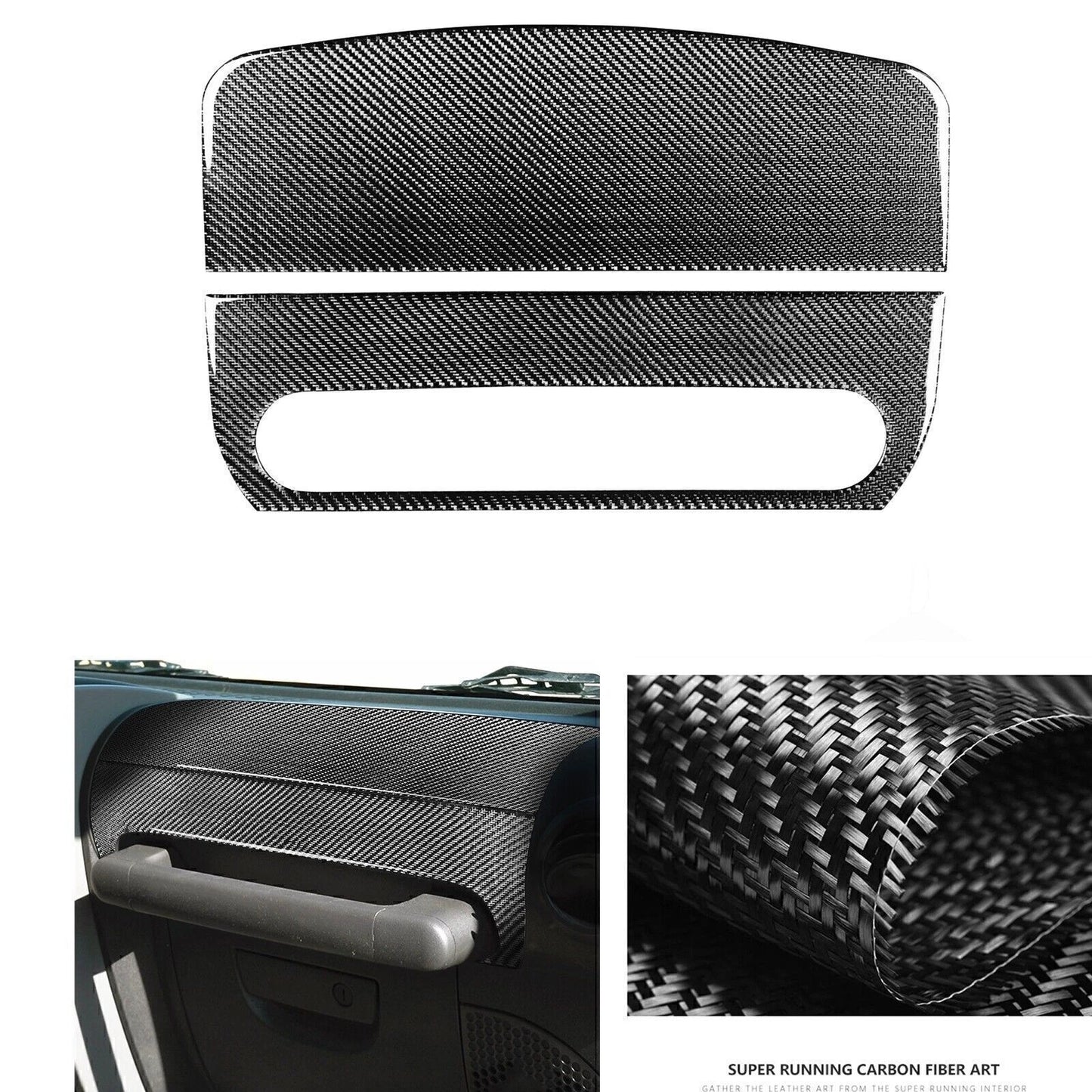 2 x Interior Passenger Armrest Covers for Jeep Wrangler JK (2007-2010)