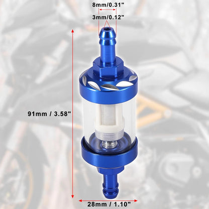 Blue Fuel Filters Engine Inline Gas Fuel Line Filter for Motorcycle Dirt Bike