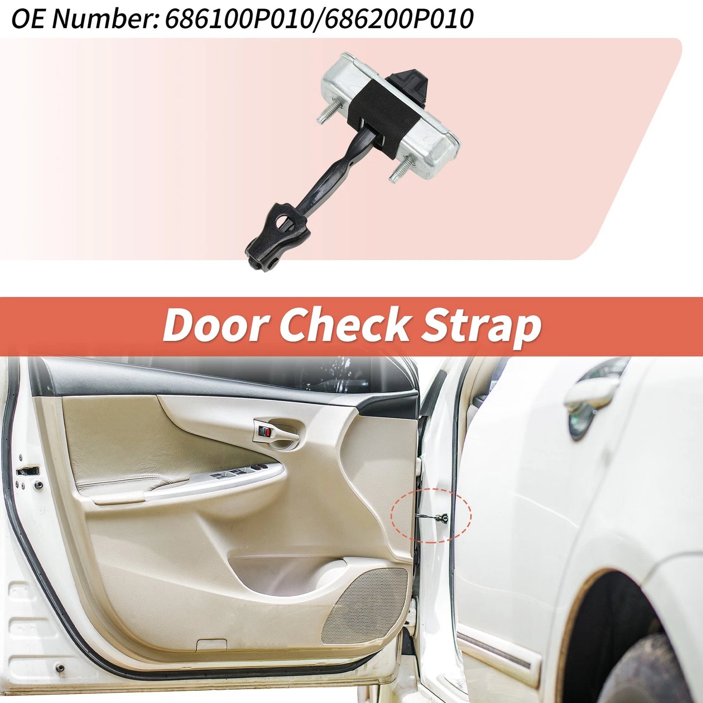 Front Left/Front Right Door Check Strap for Toyota Mark X (2004–2019)