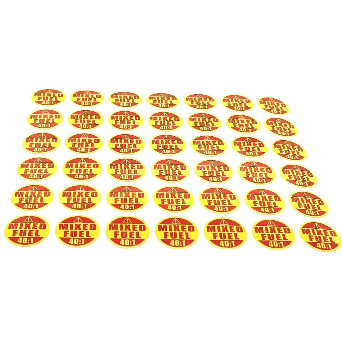 Mixed Fuel 40:1 Waterproof Warning/Caution Sticker Label 42Pcs 1" Round