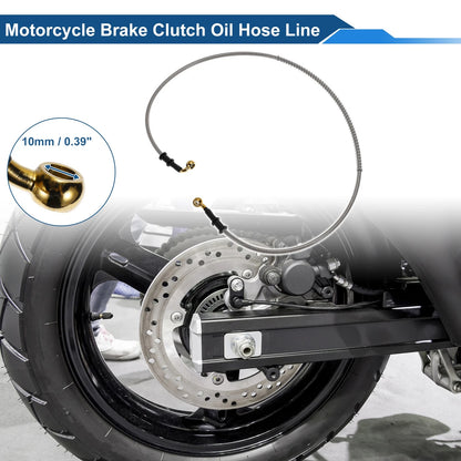 120cm Brake Clutch Oil Hose Line Silver Tone for Motorcycle
