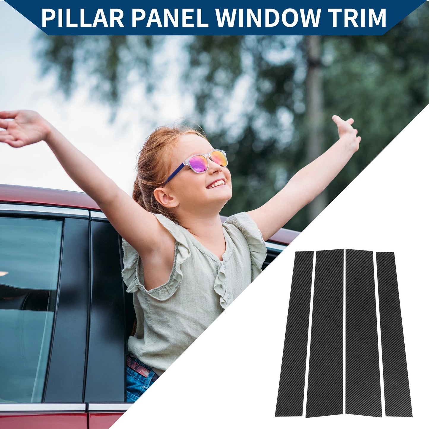 4 Pcs Pillar Window Trim Cover for Toyota Tundra (2007–2020)