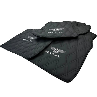 Black Leather Floor Mats for Bentley Continental GT (2004-2017) - Hand Made Set