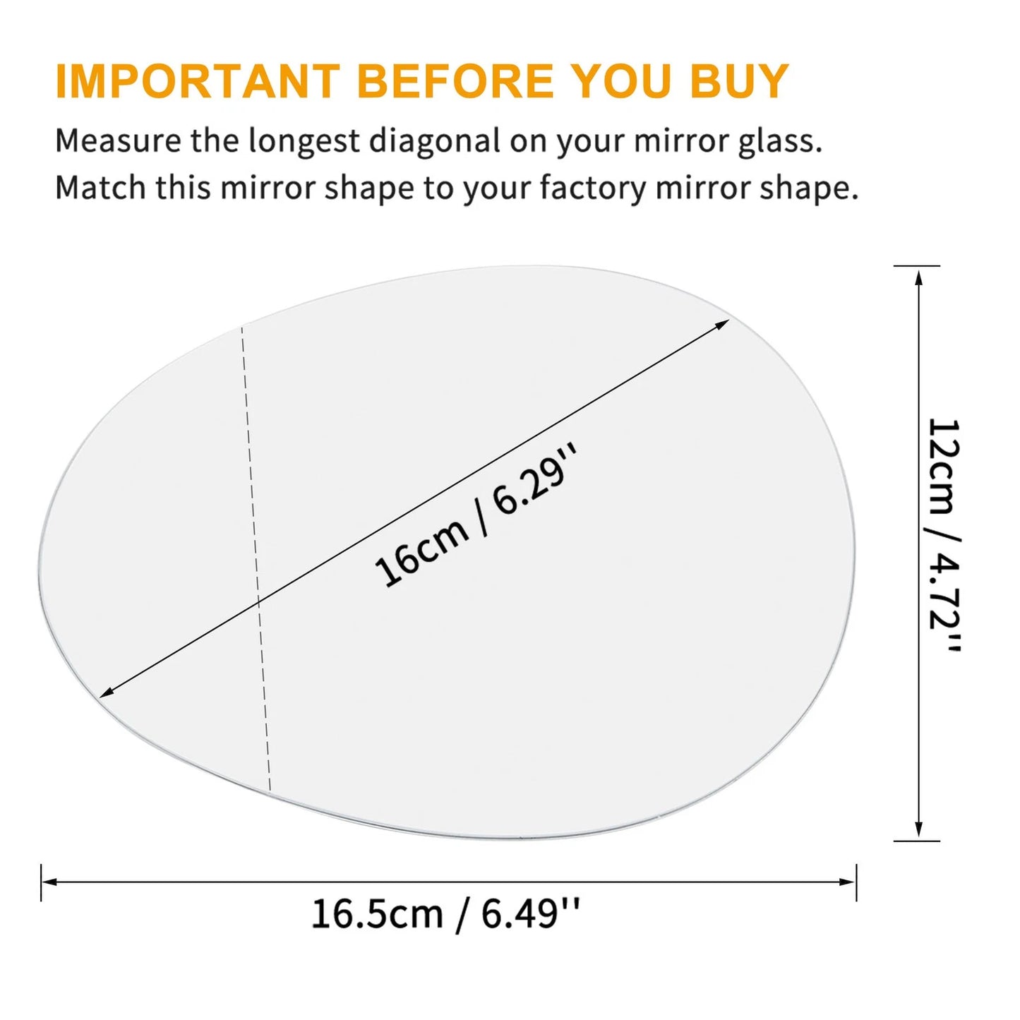 Left Driver Side Mirror Glass for BMW Mini Cooper (2007-2015)