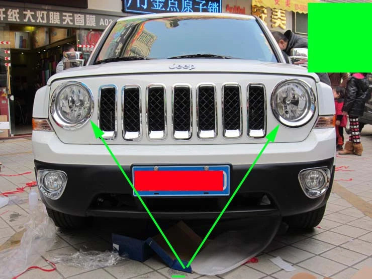 Chrome Head Tail Light Cover Trim Eyebrow for Jeep Patriot (2012-2015)