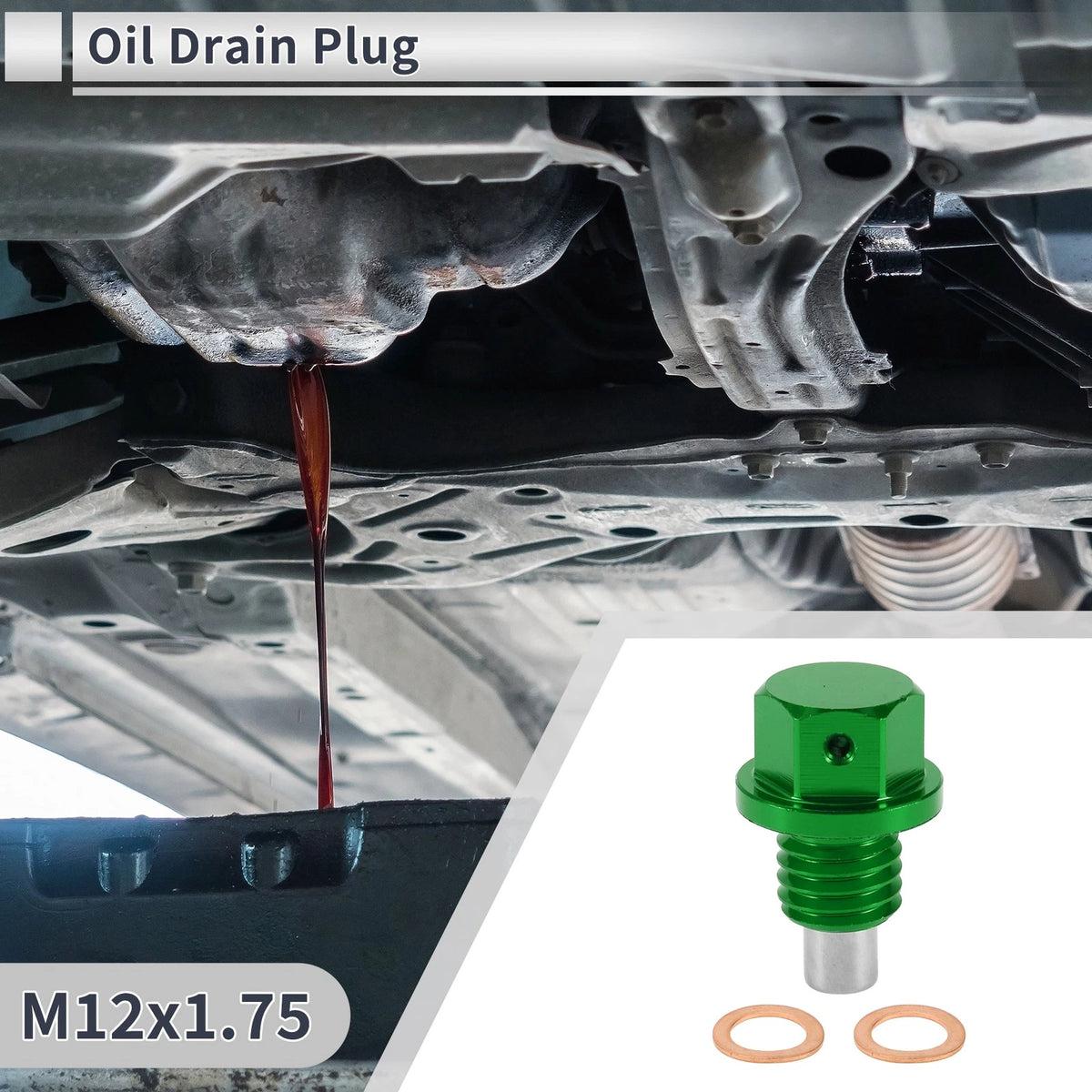 1 Set M12x1.75 Engine Oil Drain Plug with Gasket for Car Motorcycle Boat
