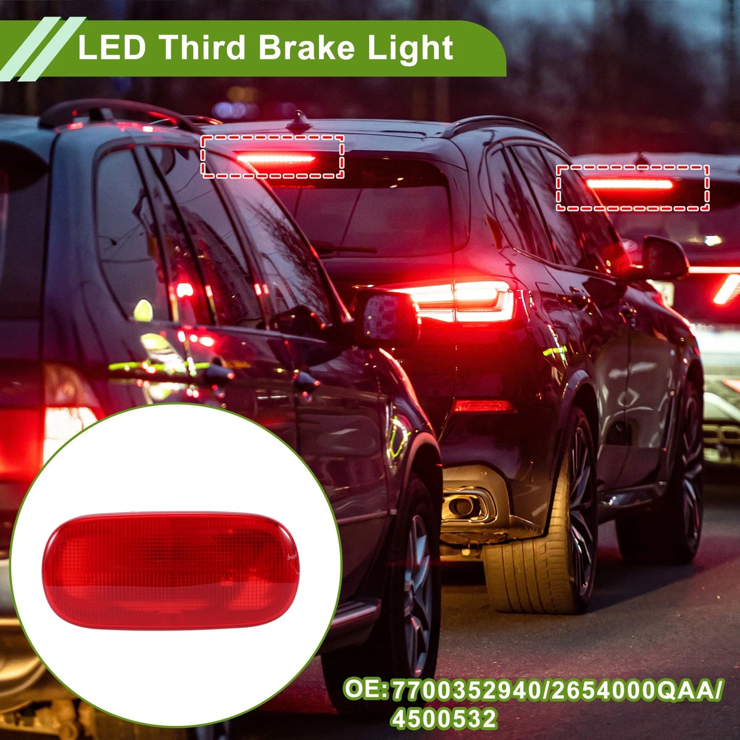 Rear Door Stop Red LED Third Brake Light for Vauxhall Movano (1998-2010)