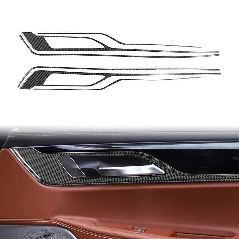Soft Carbon Fiber Front Door Handle Panel Trim for BMW 7 Series G11 2016-2022