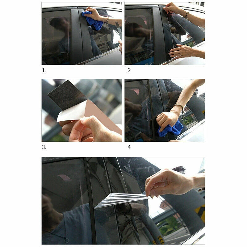 8Pcs Carbon Fiber Pillar Posts Cover Door Trim for Honda Civic (2012–2015)