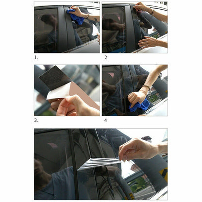 8Pcs Carbon Fiber Pillar Posts Cover Door Trim for Honda Civic (2012–2015)