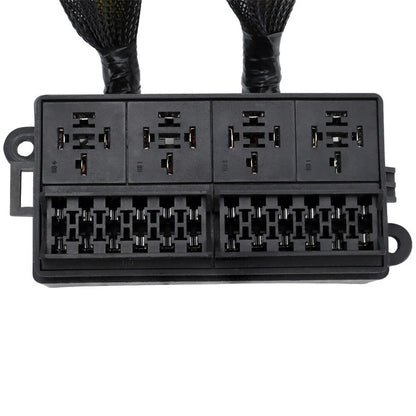 12V Pre-Wired Fuse Relay Box w/ 4 x 40A Relays & 12 Fuses for Car Marine Boat