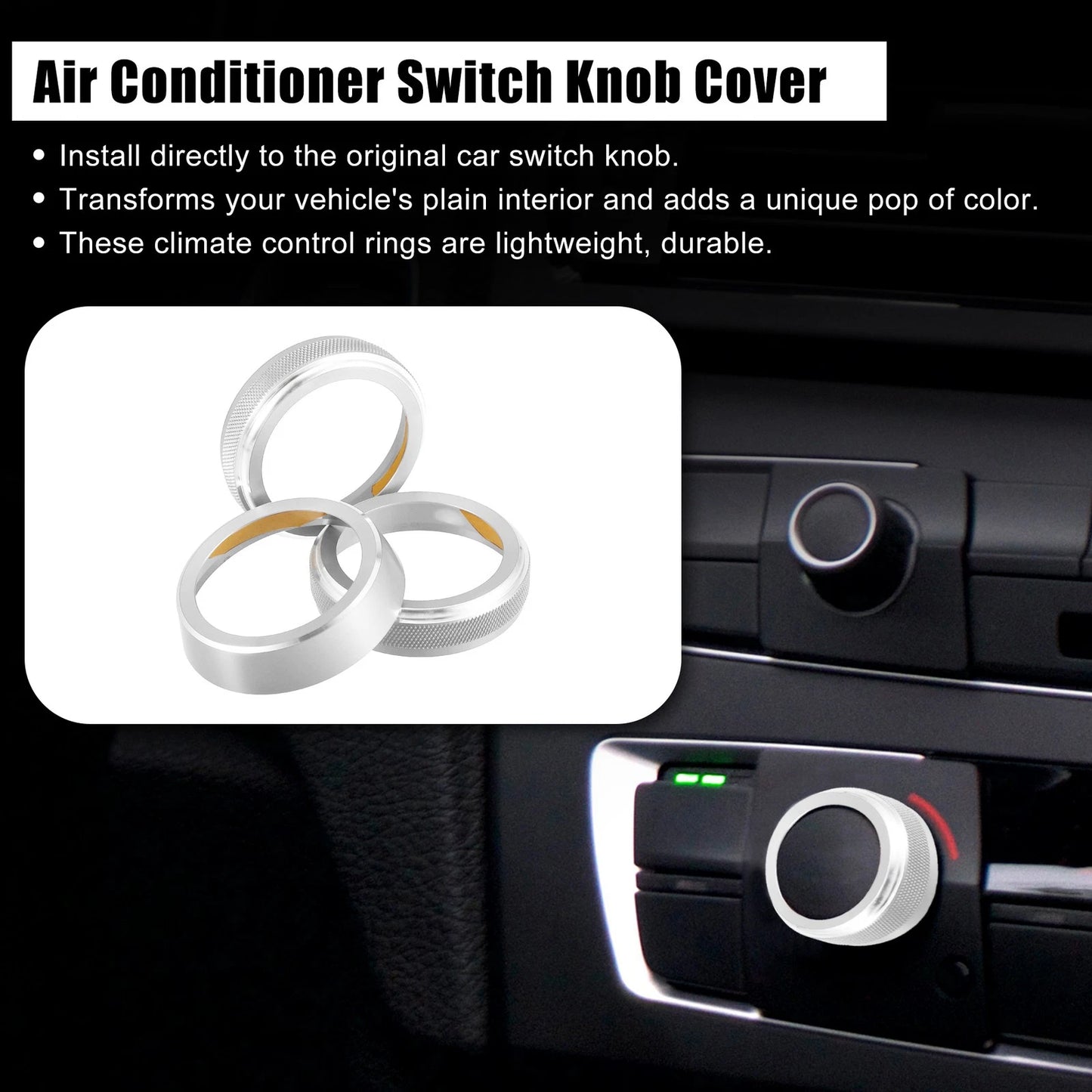 3 x Car Air Conditioner Switch Knob Covers for Suzuki JB64W JIMNY (2018-2023)