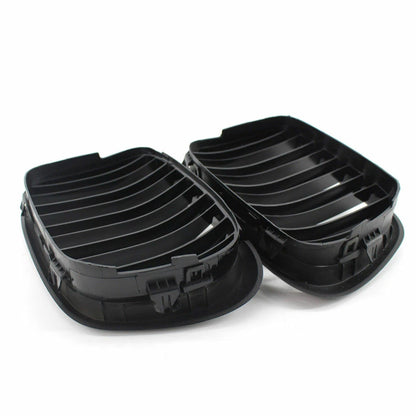 Front Hood Kidney Grille for 97-03 BMW E39 M5 525i 528i 530i 540i Gloss Black