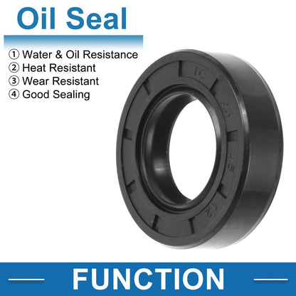 Oil Seal 25x45x12mm Nitrile Rubber Black 5 Pcs