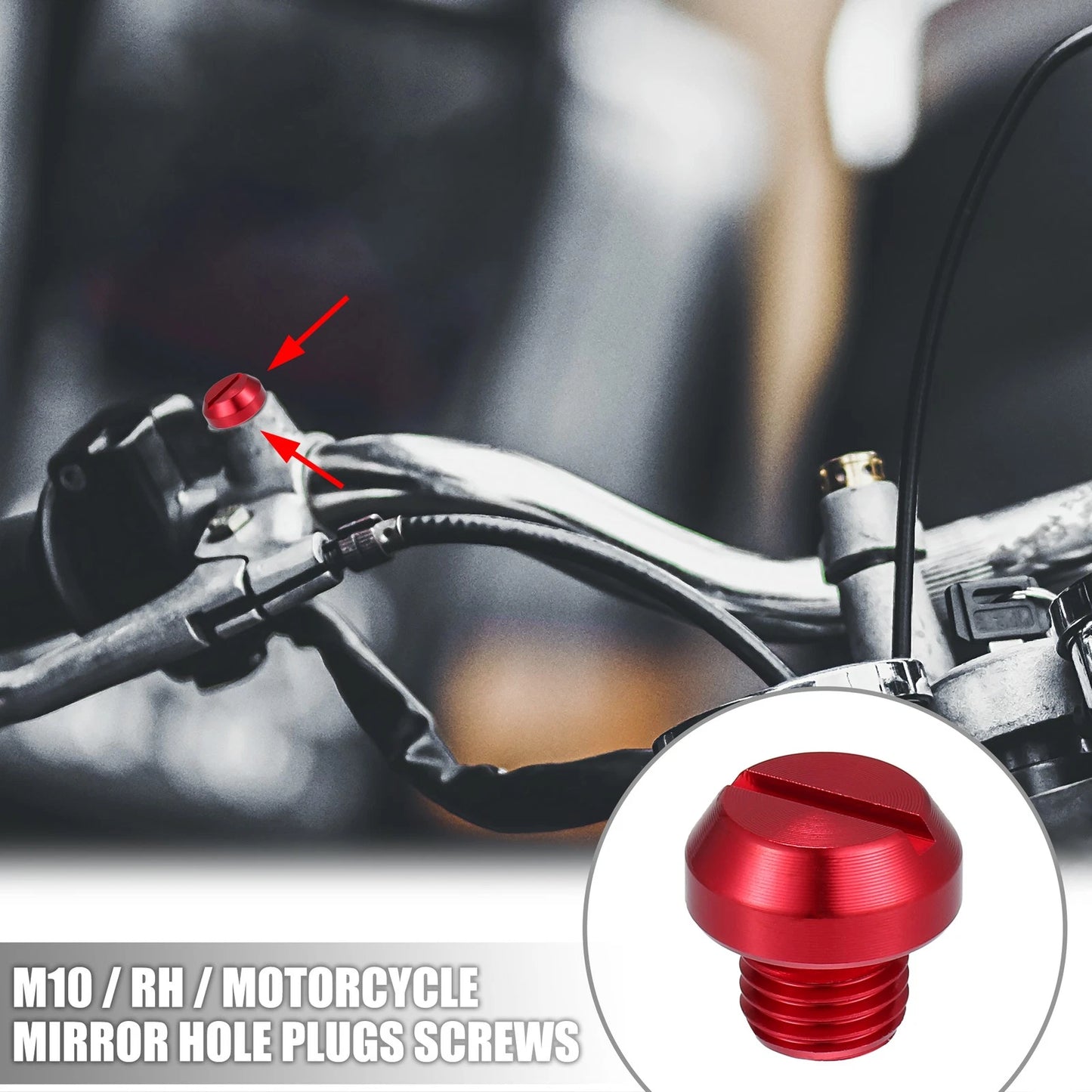 M10 Mirror Hole Plugs Screws Mirrors Caps for Universal M10