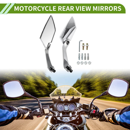 1 x Rear View Mirrors Prismatic Chrome Silver Tone for M8/M10