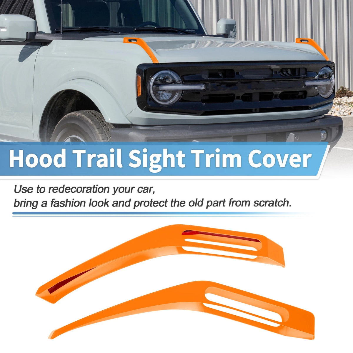 Hood Hinge Cover for Ford Bronco 2021-2024 - Trail Sight Trim Orange