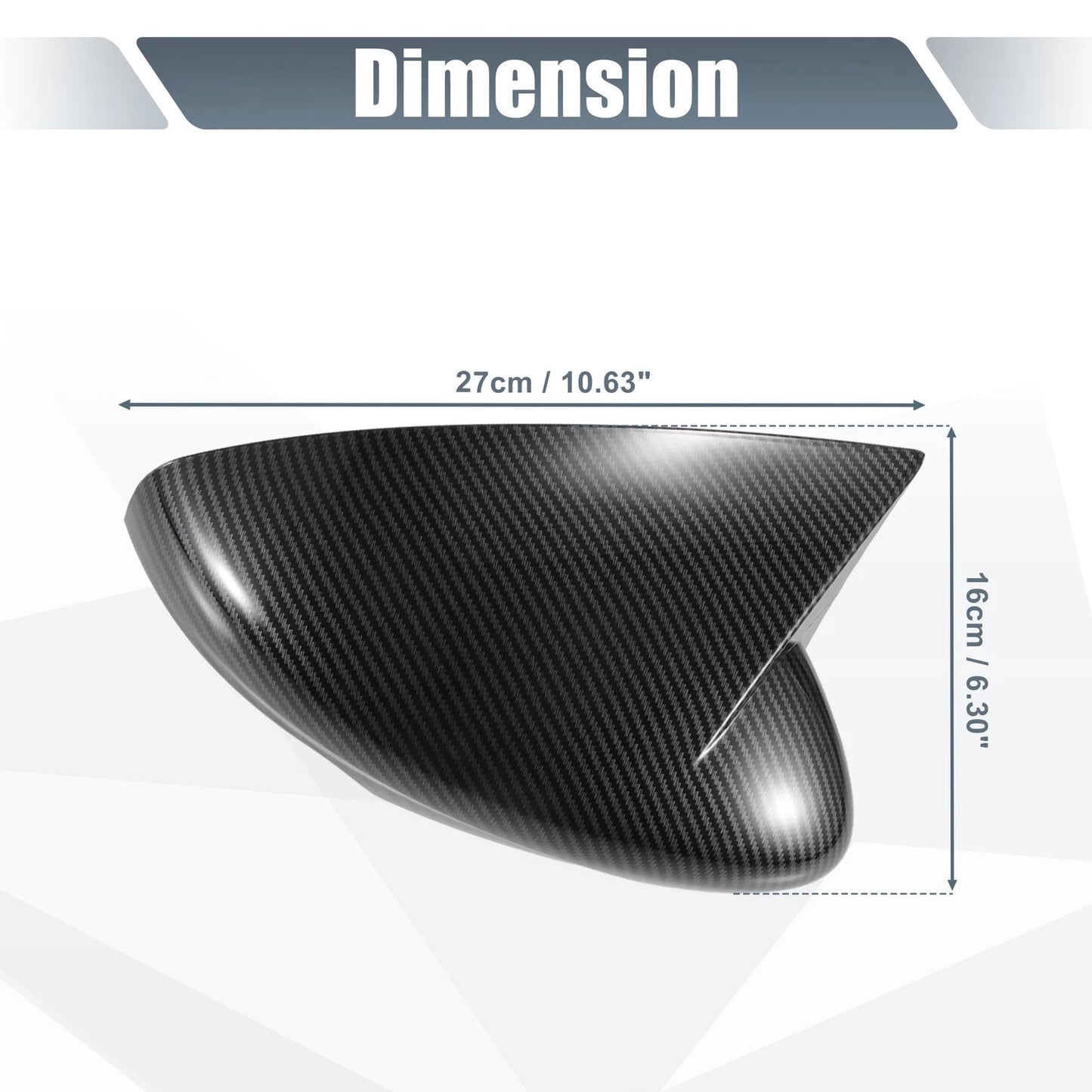 Carbon Fiber Rearview Mirror Cover Overlay for Ford Mustang