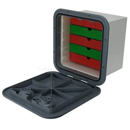 Access Hatch Storage Box for Caravan/Boat/RV Grey Lid 5 Drawers