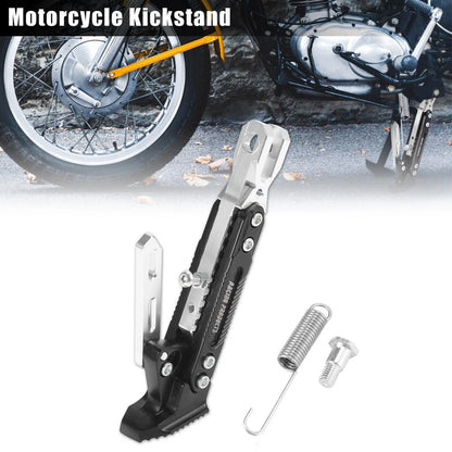 Kickstand Side Support Stand Kit CNC Aluminum Alloy Silver Tone for Motorcycle