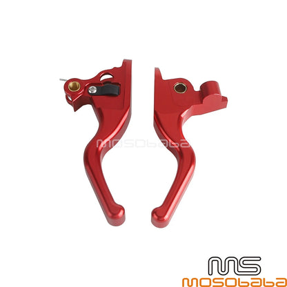 3 Finger 5.3'' Red Brake & Clutch Levers Set for Harley Road Glide (2015-2023)